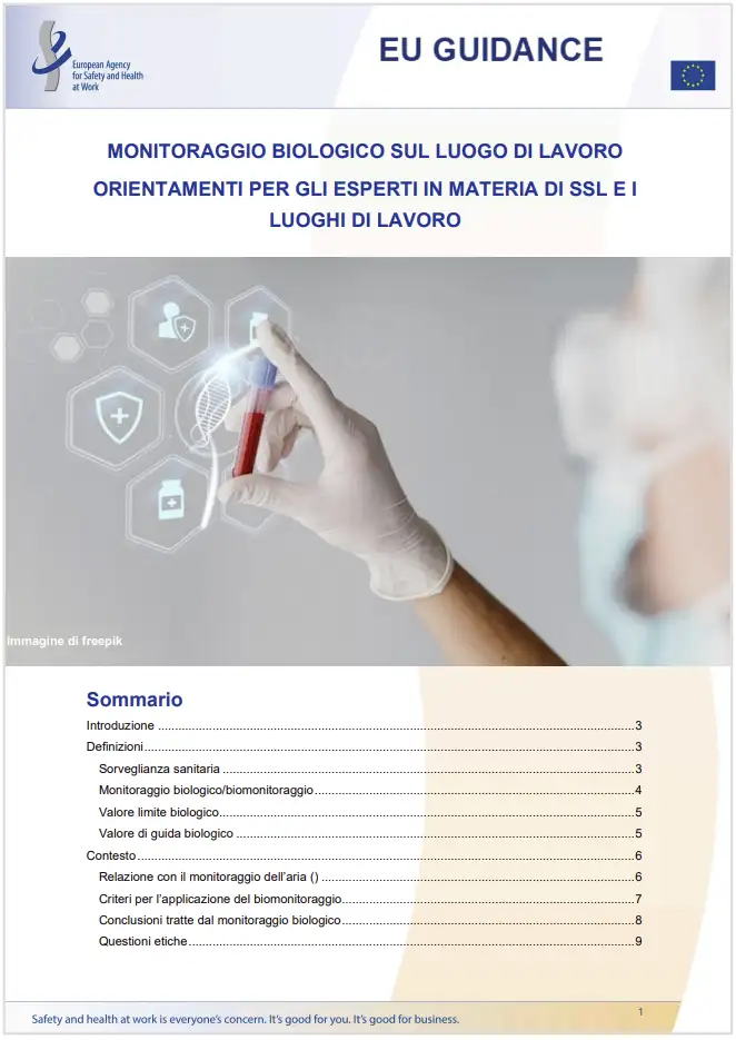 Guida UE Monitoraggio biologico sul luogo di lavoro